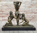 Three 3 Sexy Nude Women Trio Models Bronze Sculpture Mavchi Erotic Art
