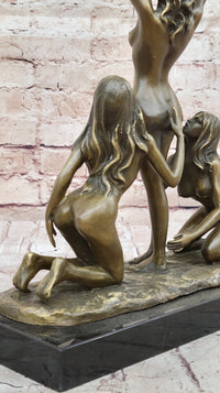 Three 3 Sexy Nude Women Trio Models Bronze Sculpture Mavchi Erotic Art