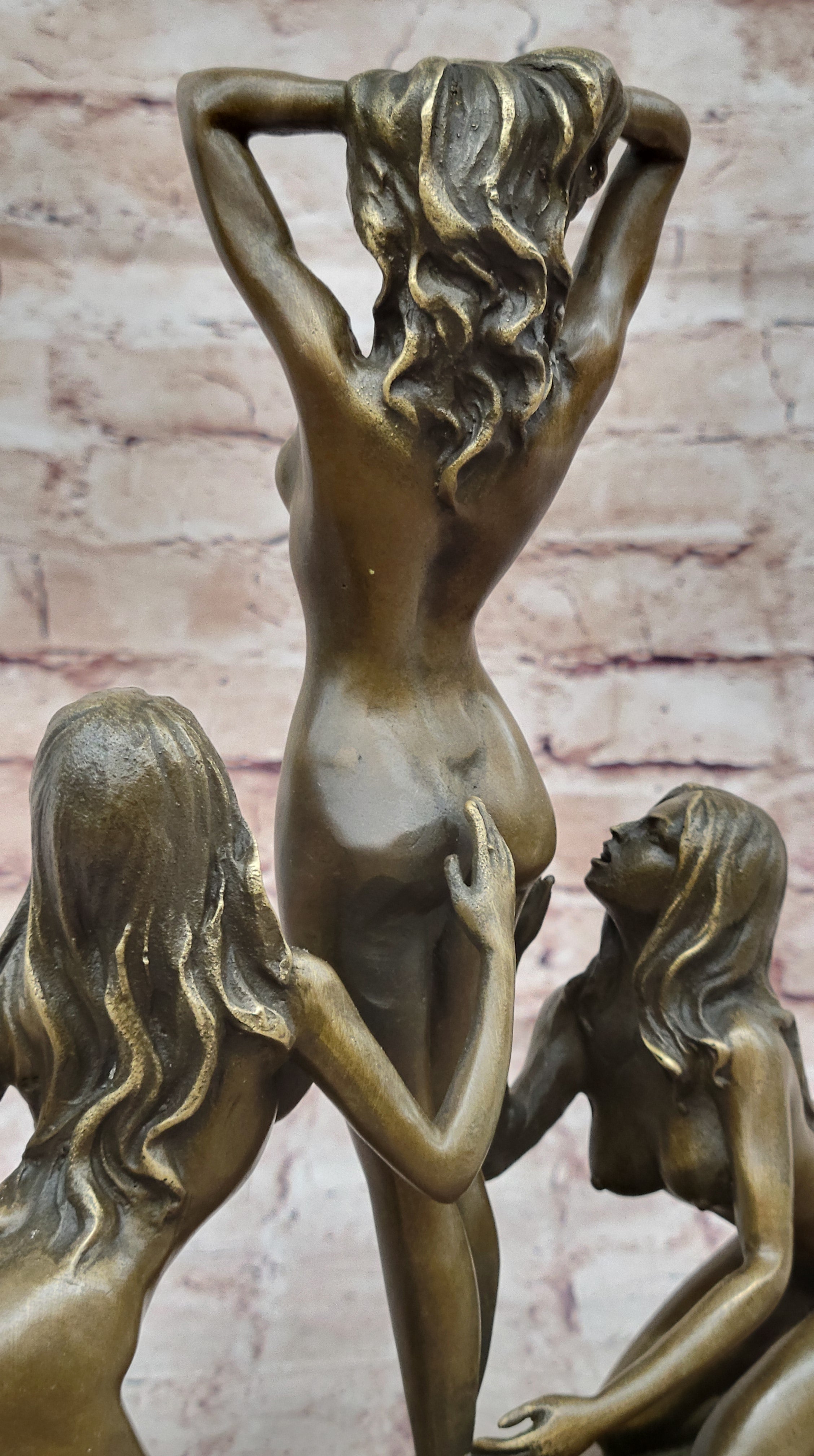 Three 3 Sexy Nude Women Trio Models Bronze Sculpture Mavchi Erotic Art
