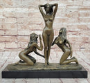 Three 3 Sexy Nude Women Trio Models Bronze Sculpture Mavchi Erotic Art