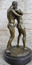 Signed Bronze Sculpture of Two Gay Men on Marble Base