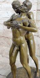 Signed Bronze Sculpture of Two Gay Men on Marble Base