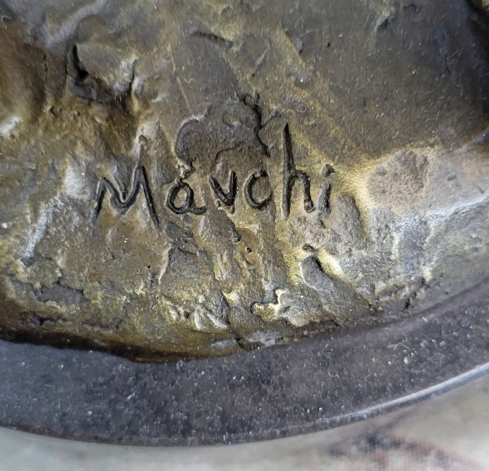 Signed Bronze Sculpture of Two Gay Men on Marble Base