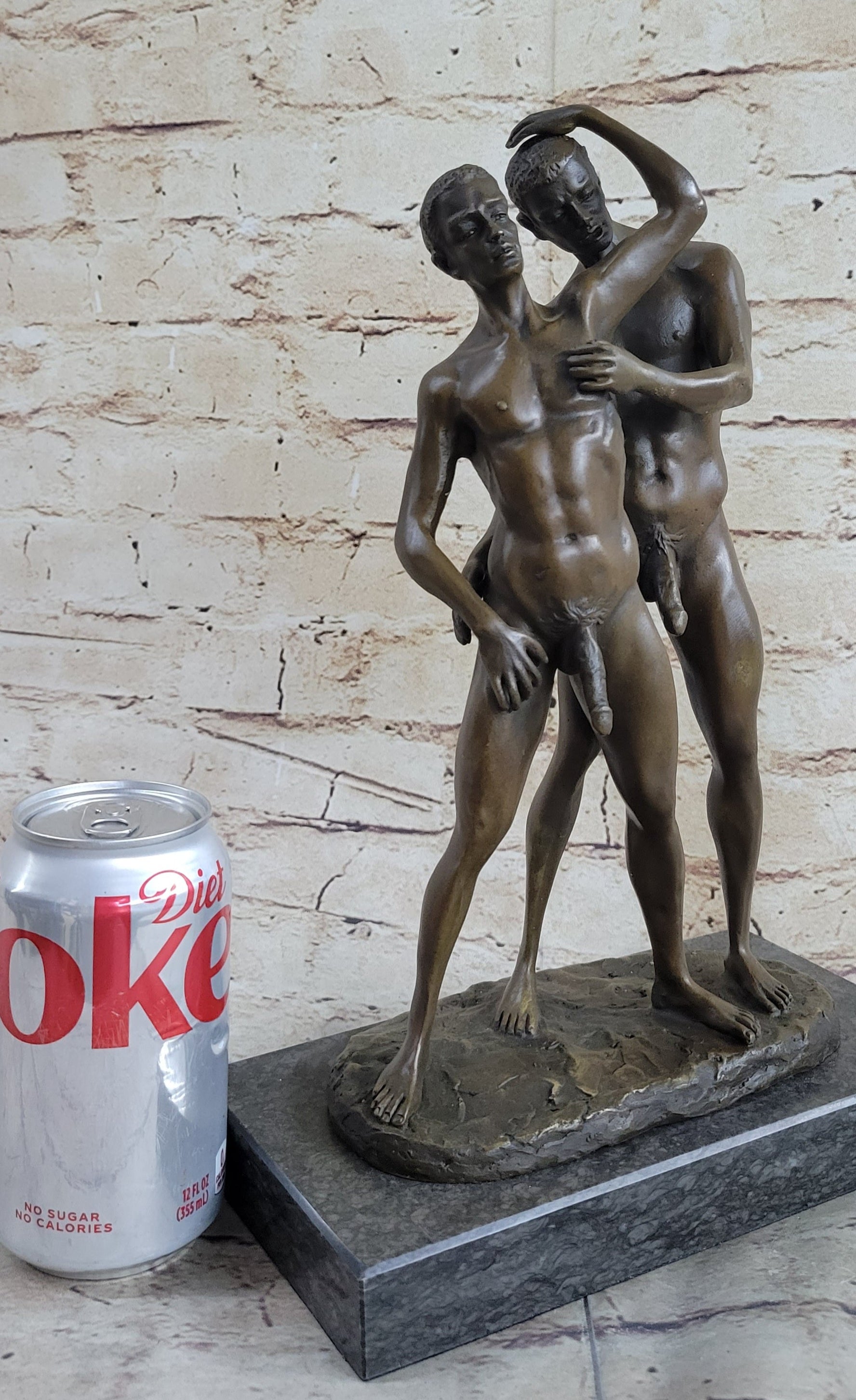 COLLECTIBLE BRONZE SCULPTURE STATUE Gay Art Collector Edition Nude Male Men Gay