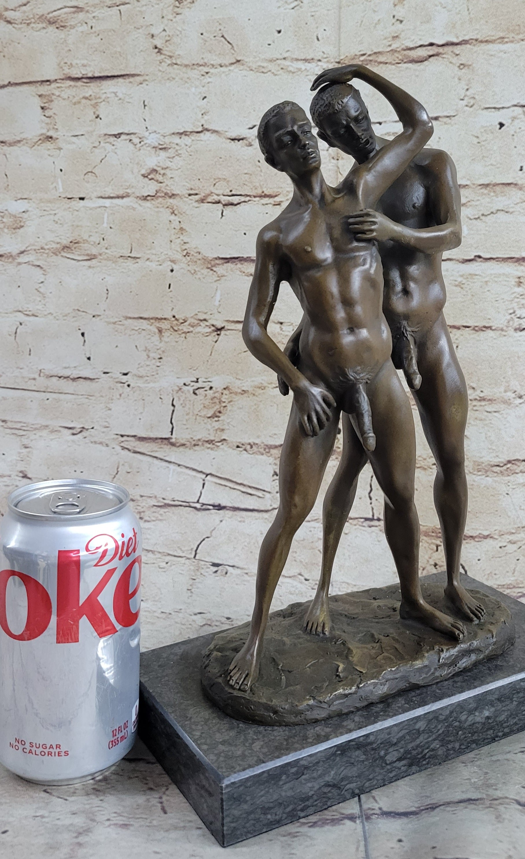 COLLECTIBLE BRONZE SCULPTURE STATUE Gay Art Collector Edition Nude Male Men Gay