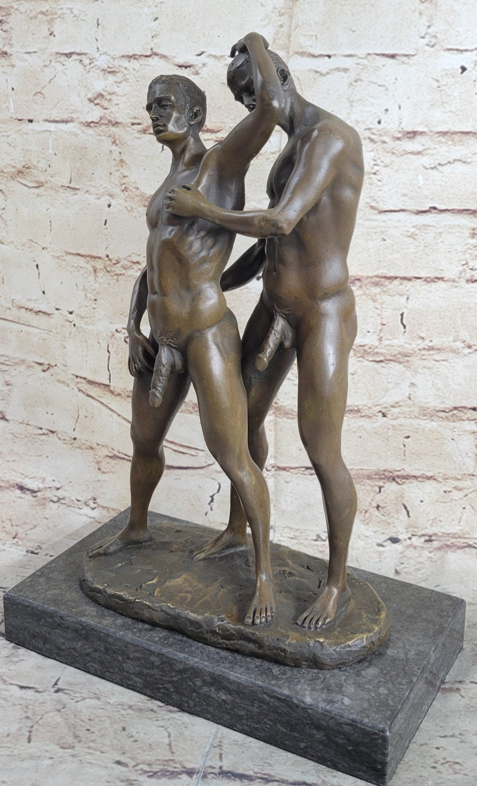 COLLECTIBLE BRONZE SCULPTURE STATUE Gay Art Collector Edition Nude Male Men Gay