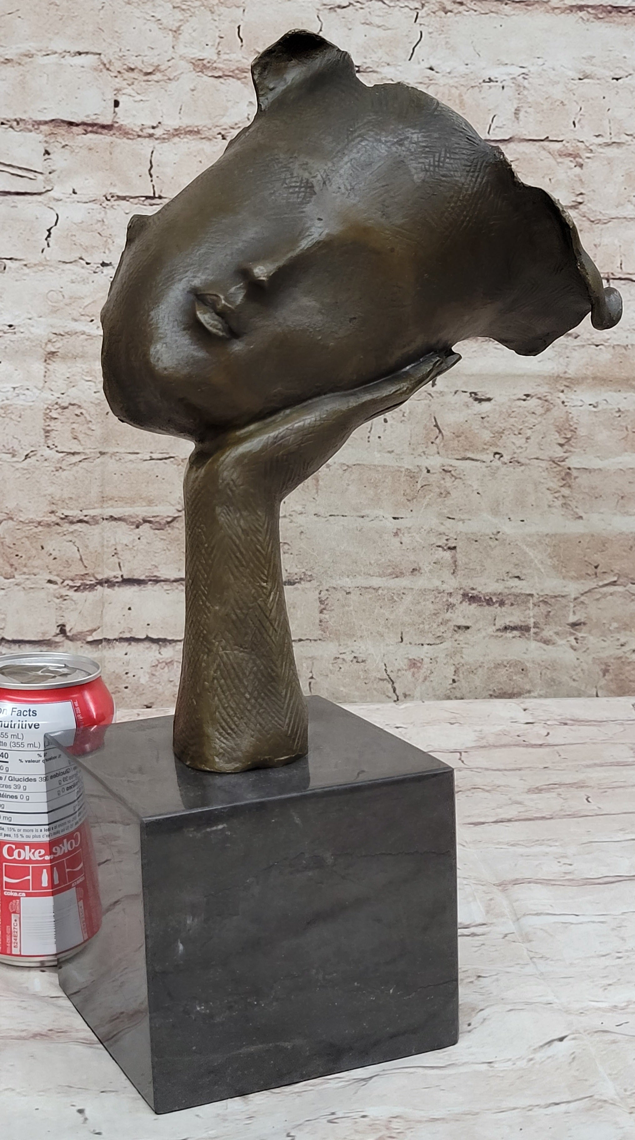 Disembodied Head on Hand Bronze Sculpture Surrealism Dali