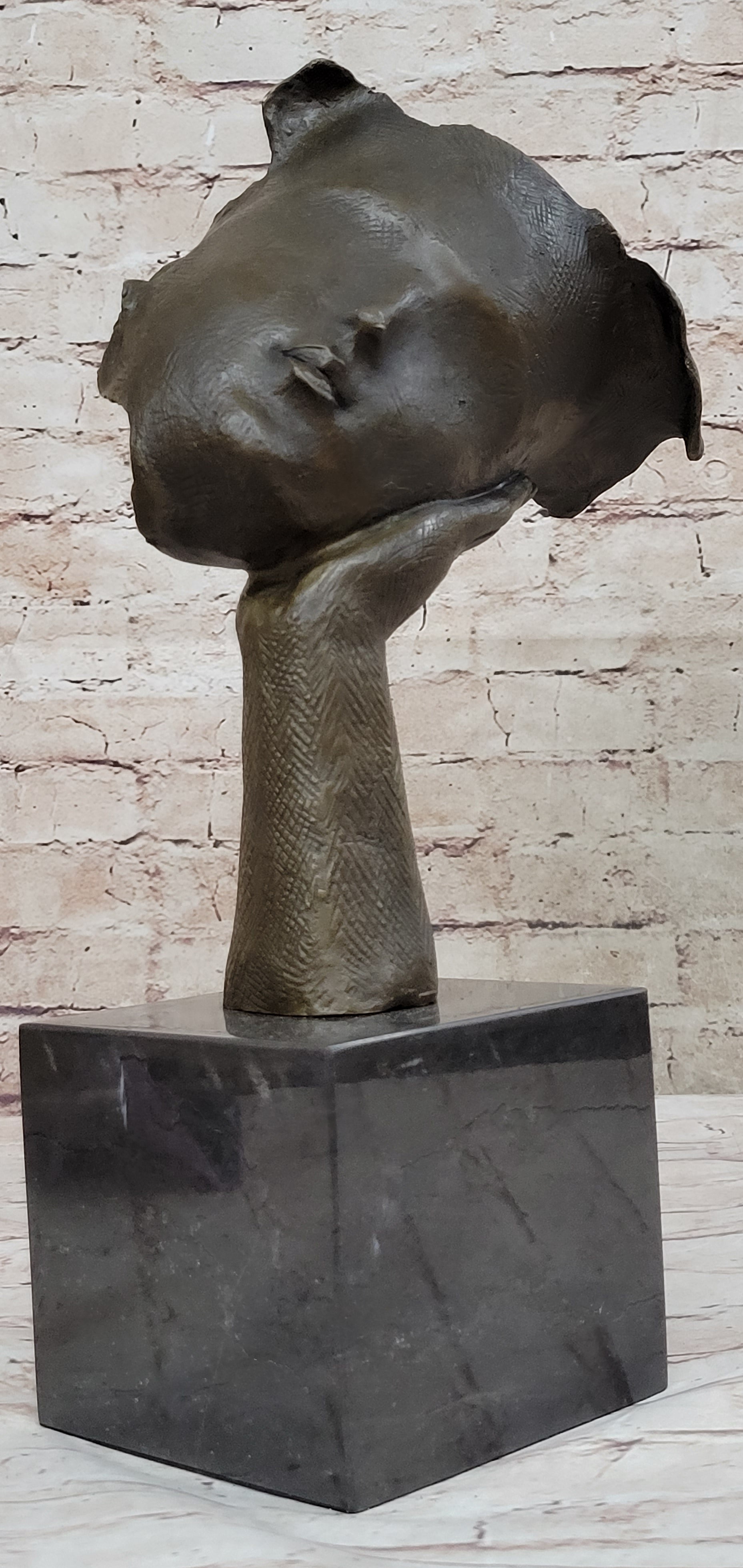 Disembodied Head on Hand Bronze Sculpture Surrealism Dali