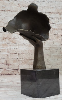 Disembodied Head on Hand Bronze Sculpture Surrealism Dali
