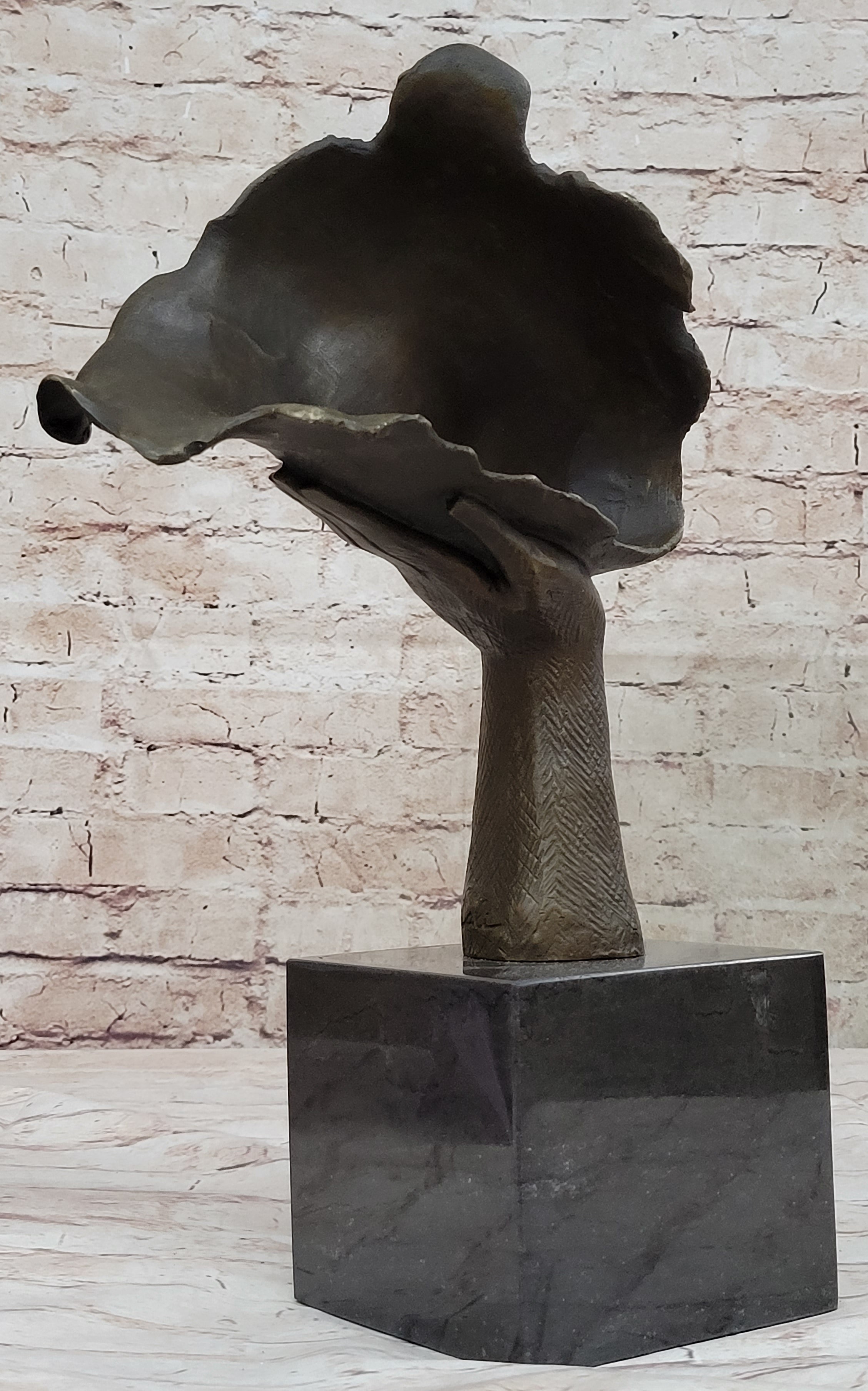 Disembodied Head on Hand Bronze Sculpture Surrealism Dali