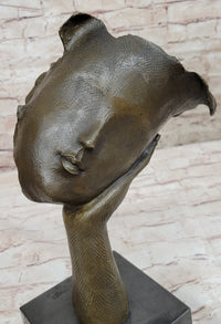 Disembodied Head on Hand Bronze Sculpture Surrealism Dali