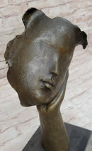 Disembodied Head on Hand Bronze Sculpture Surrealism Dali