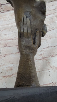 Disembodied Head on Hand Bronze Sculpture Surrealism Dali