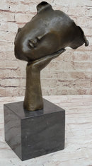 Disembodied Head on Hand Bronze Sculpture Surrealism Dali
