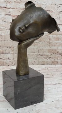 Disembodied Head on Hand Bronze Sculpture Surrealism Dali