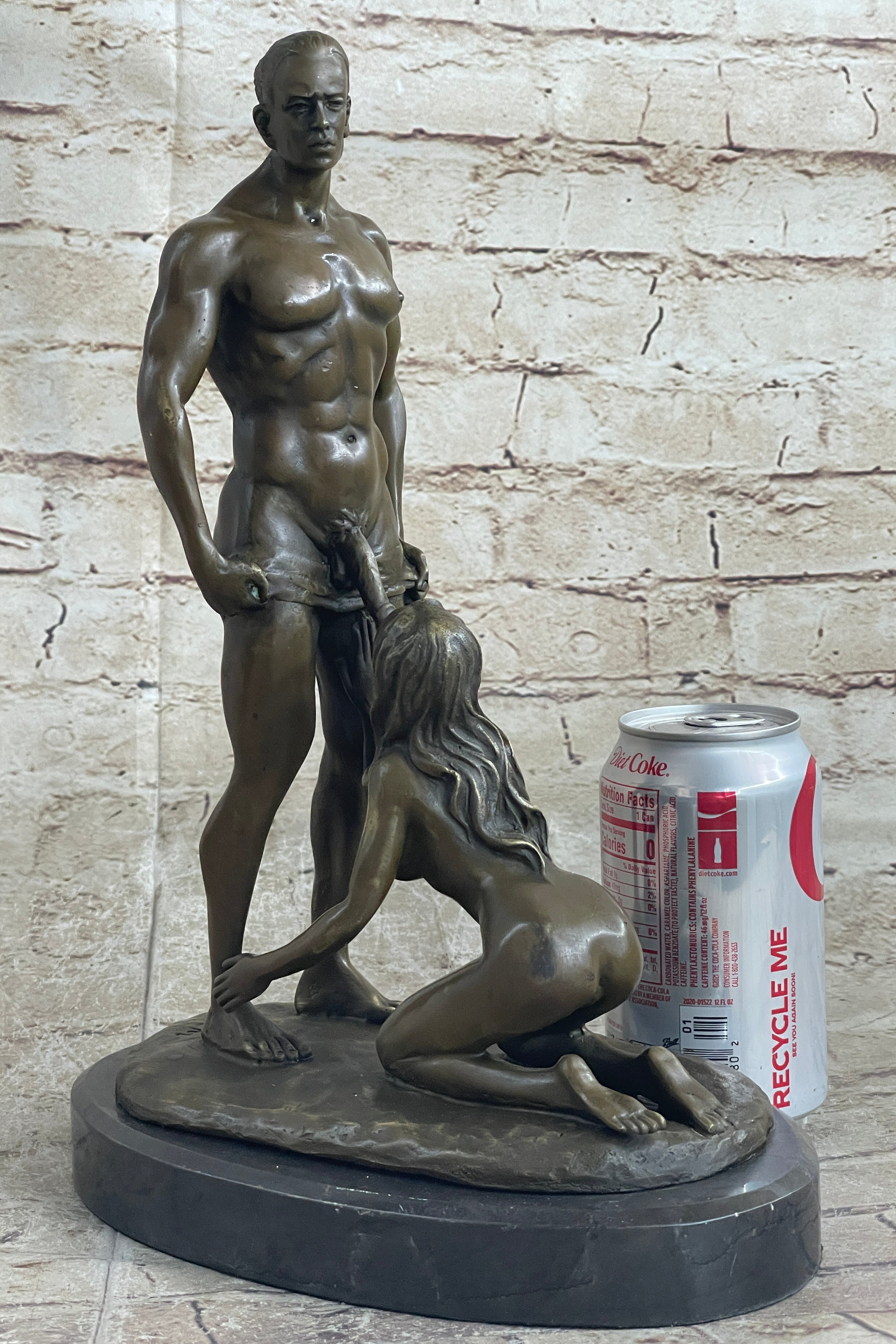 Bronze Nude Women & Man Erotic Abstract Art Sexual Naked Figure Sculpture Statue