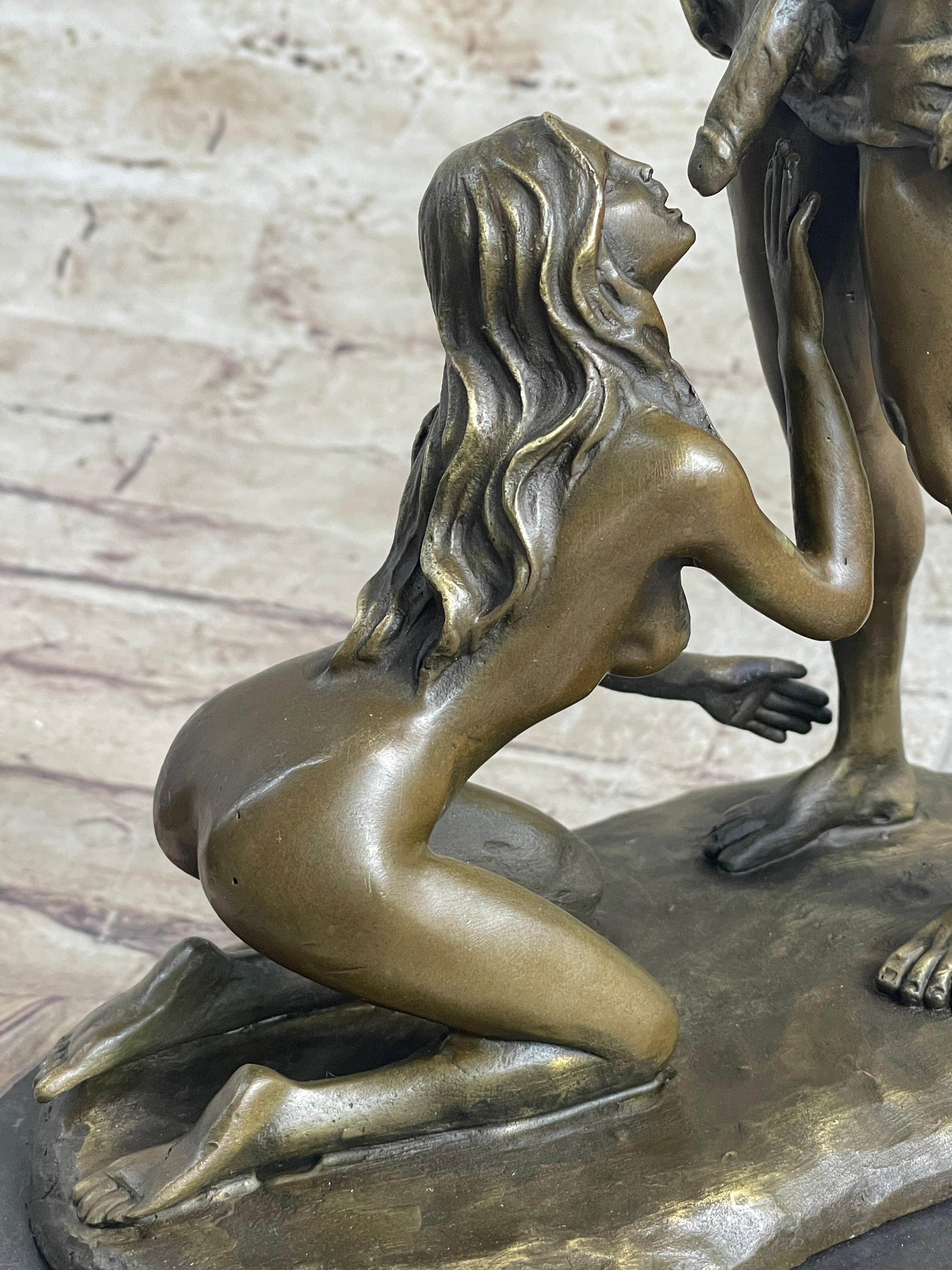 Bronze Nude Women & Man Erotic Abstract Art Sexual Naked Figure Sculpture Statue