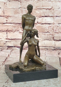 Erotic Bronze Couple Blowjob Sculpture Mavchi Signed Art 10"x 6"