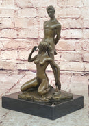 Erotic Bronze Couple Blowjob Sculpture Mavchi Signed Art 10"x 6"