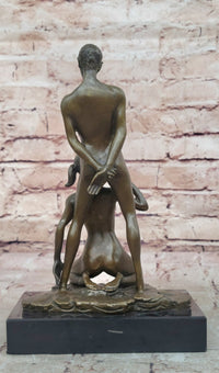 Erotic Bronze Couple Blowjob Sculpture Mavchi Signed Art 10"x 6"