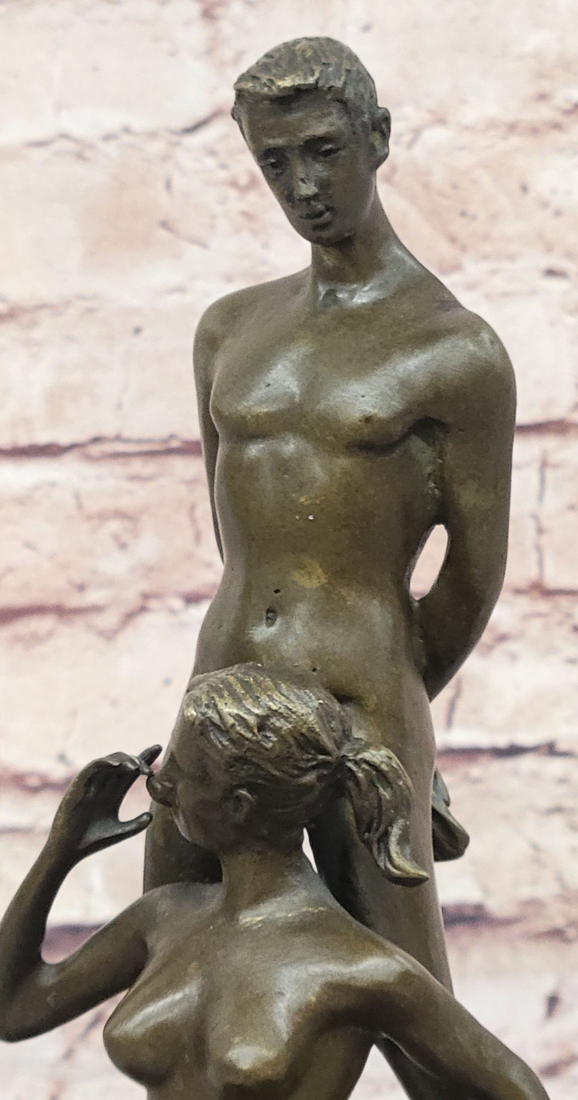 Erotic Bronze Couple Blowjob Sculpture Mavchi Signed Art 10"x 6"