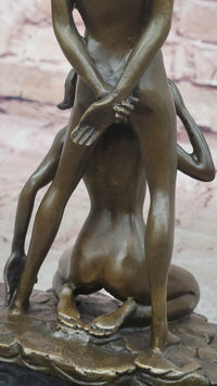 Erotic Bronze Couple Blowjob Sculpture Mavchi Signed Art 10"x 6"
