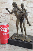 Highly Erotic Sexual Sex Bronze Sculpture Marble Base