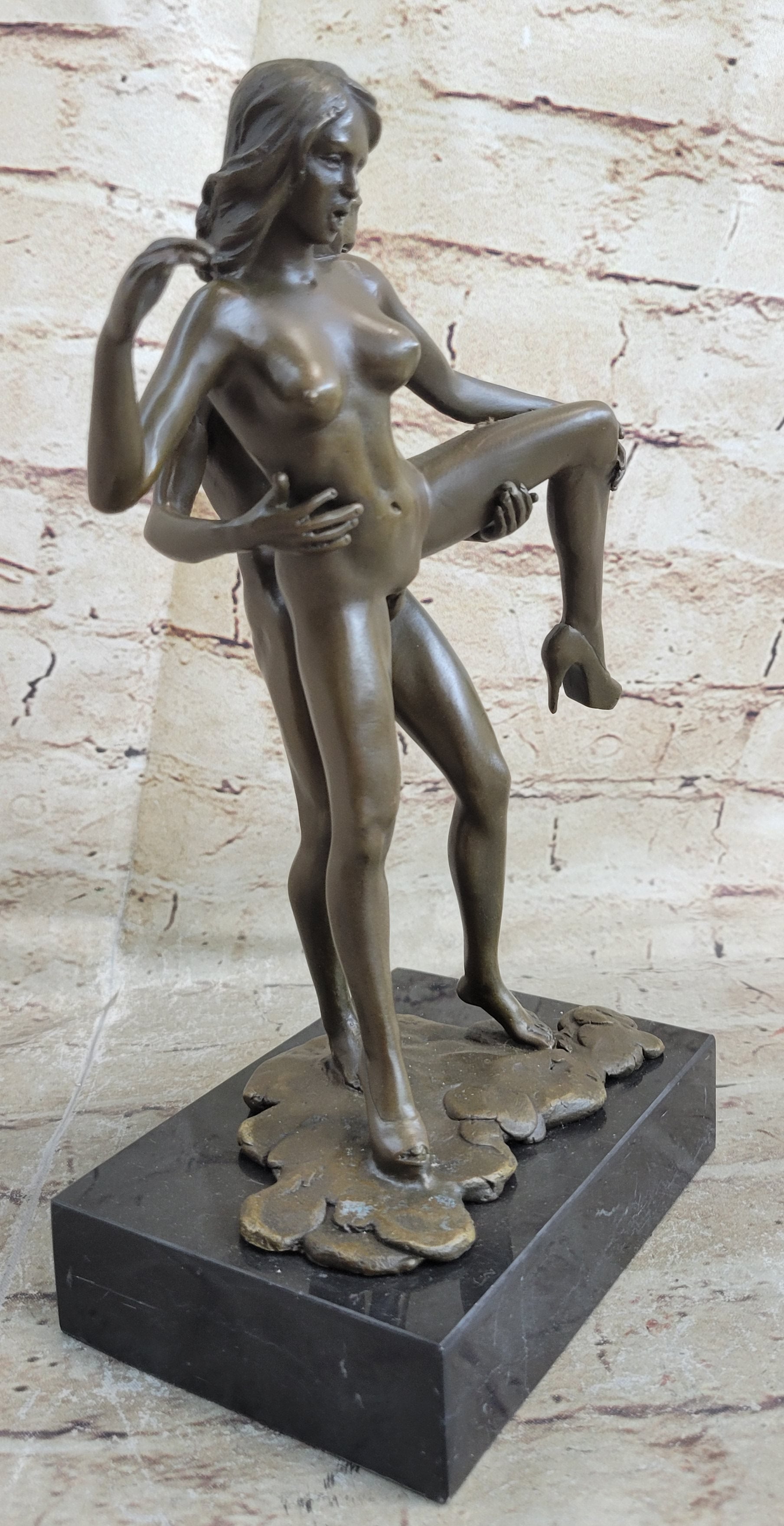 Highly Erotic Sexual Sex Bronze Sculpture Marble Base