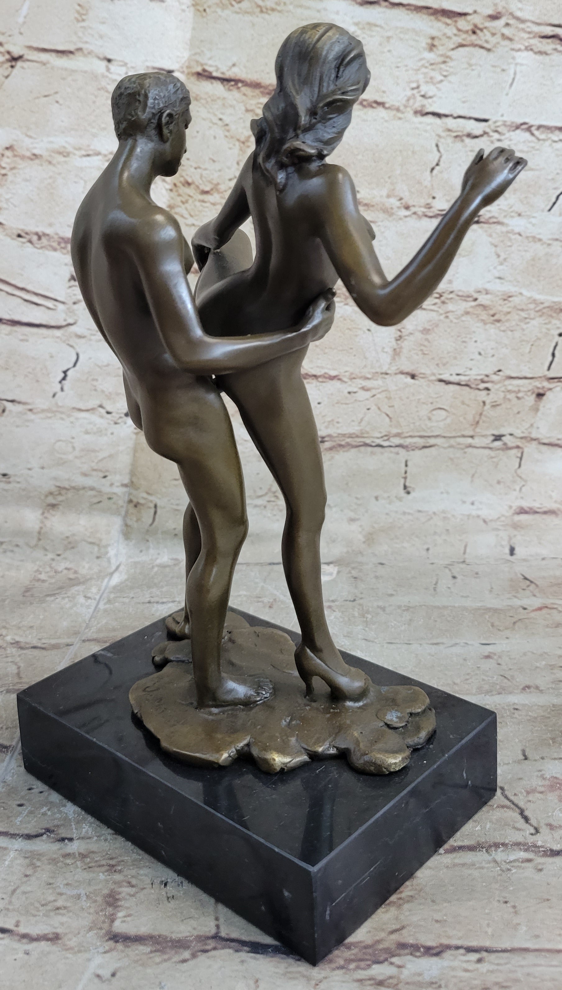 Highly Erotic Sexual Sex Bronze Sculpture Marble Base