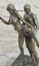 Highly Erotic Sexual Sex Bronze Sculpture Marble Base