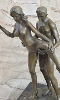 Highly Erotic Sexual Sex Bronze Sculpture Marble Base