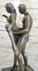 Highly Erotic Sexual Sex Bronze Sculpture Marble Base