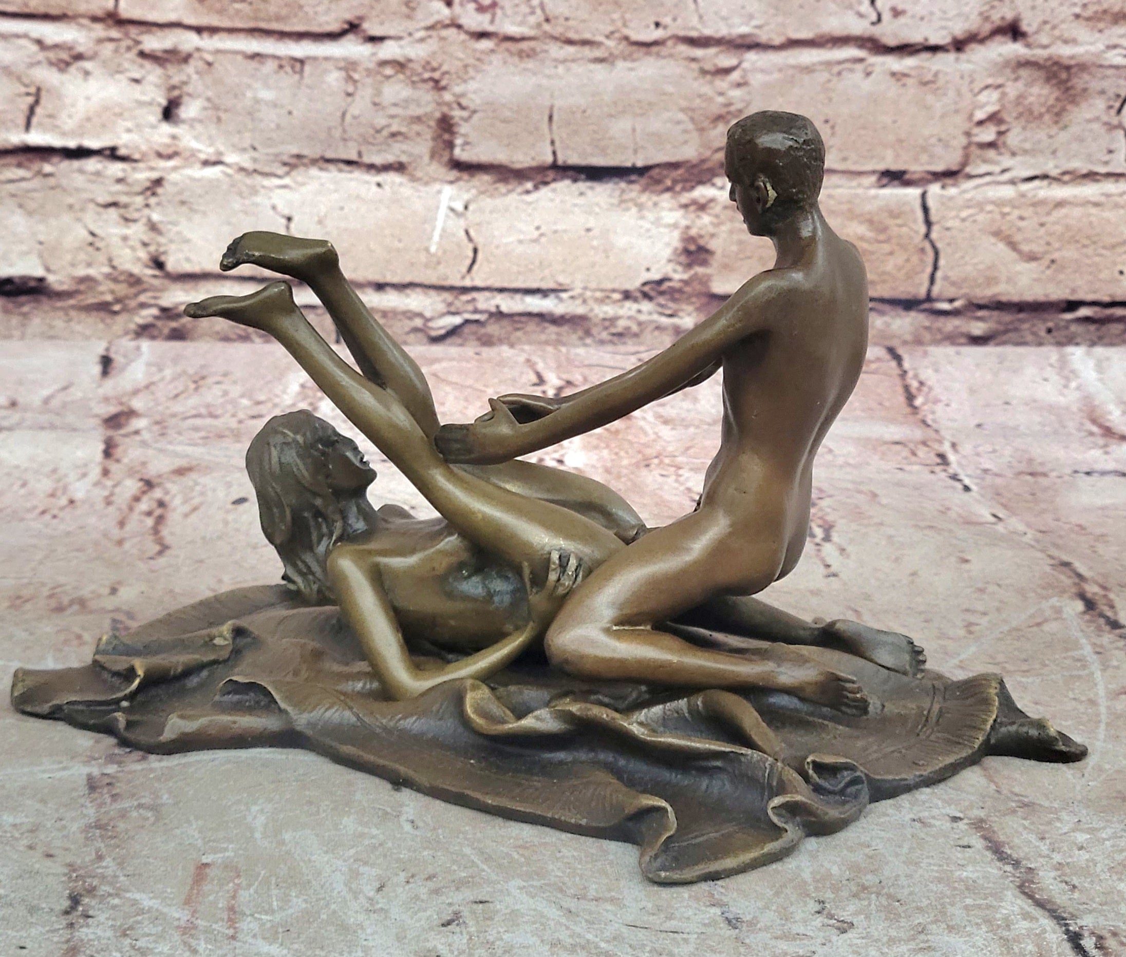 Erotic Figurines Sex on Rug Carpet Signed Art Mavchi
