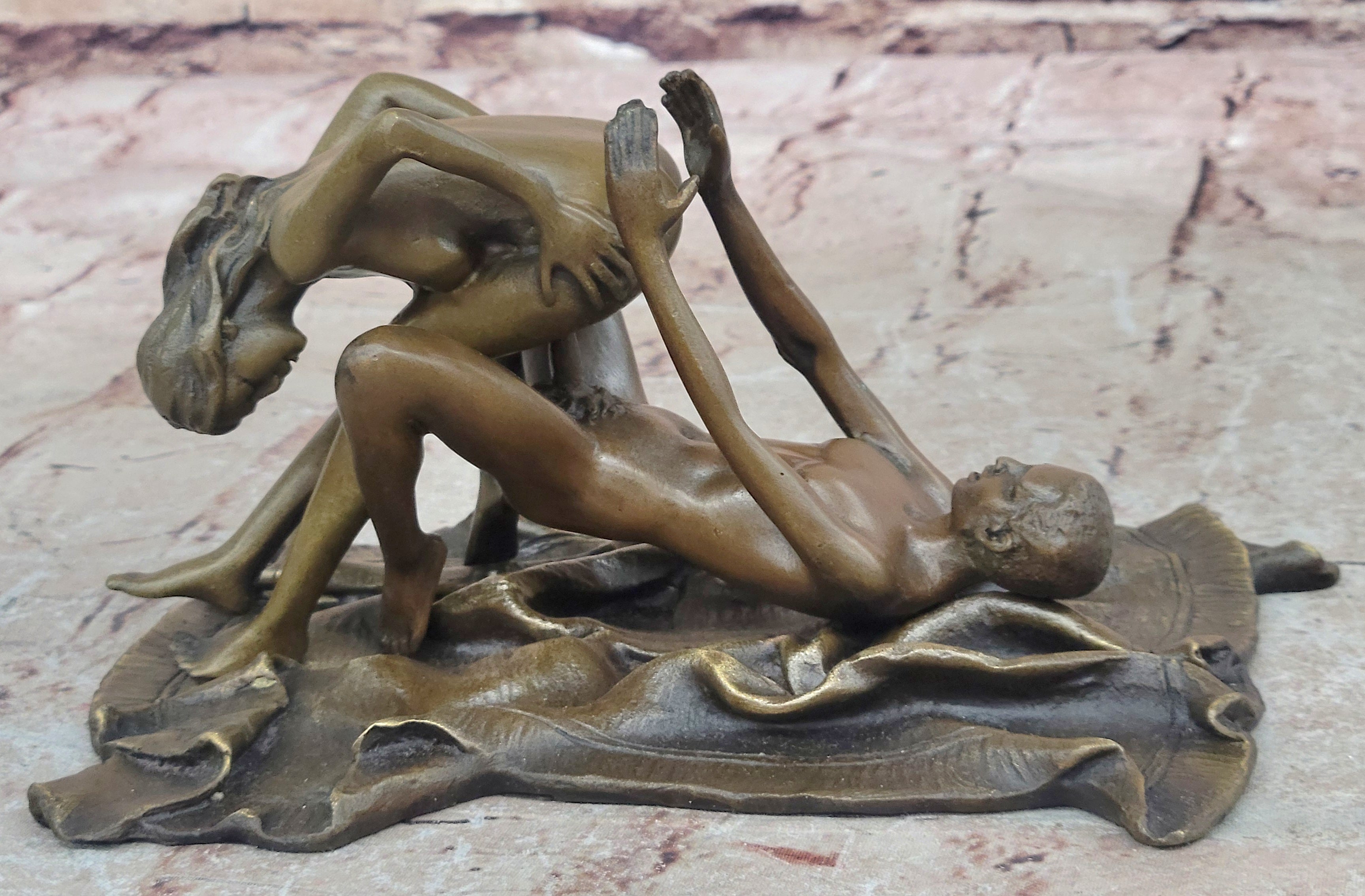 Erotic Figurines Sex on Rug Carpet Signed Art Mavchi