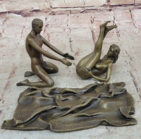 Erotic Figurines Sex on Rug Carpet Signed Art Mavchi