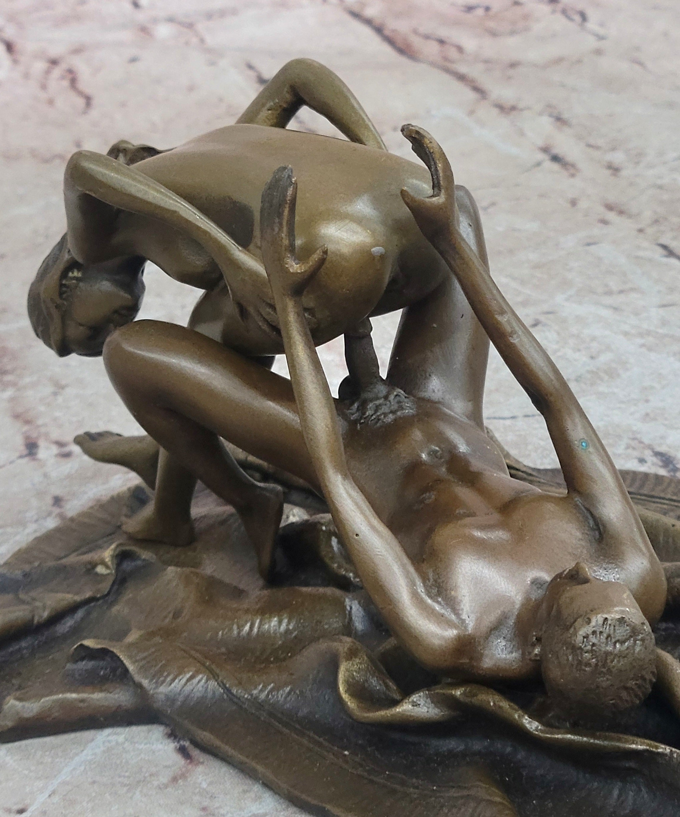 Erotic Figurines Sex on Rug Carpet Signed Art Mavchi