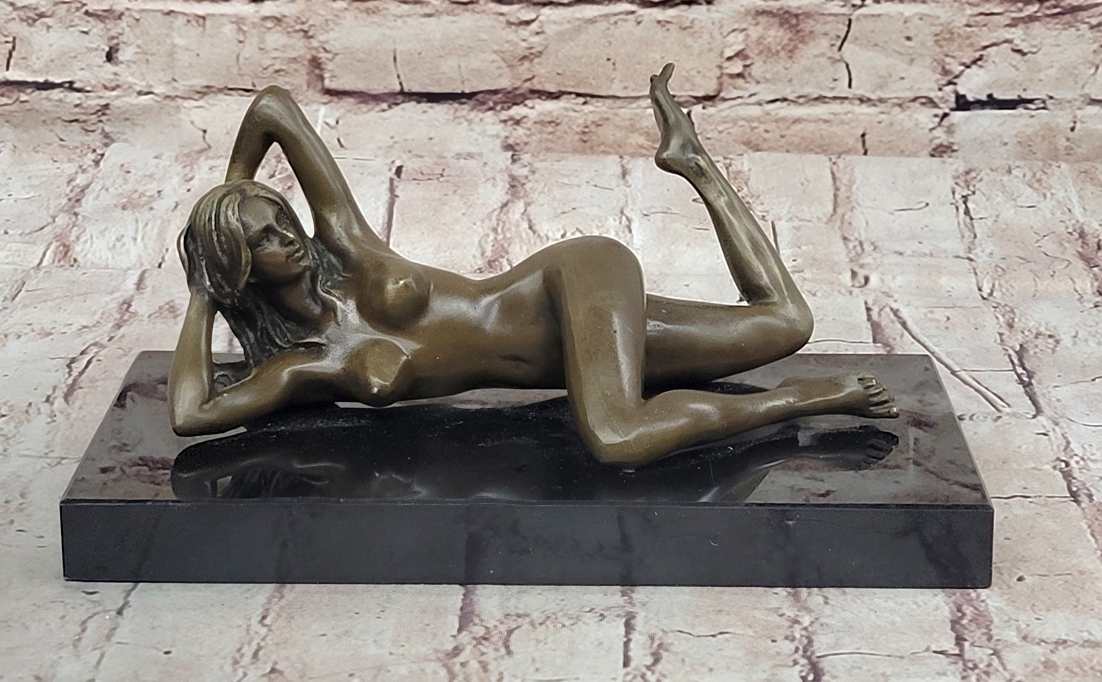 Erotic Nude Girl Bronze Figure Sculpture Mavchi Art 4" x 8"