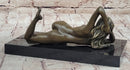 Erotic Nude Girl Bronze Figure Sculpture Mavchi Art 4" x 8"