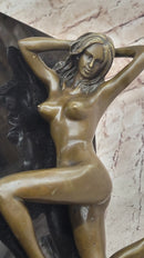 Erotic Nude Girl Bronze Figure Sculpture Mavchi Art 4" x 8"