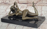 Erotic Nude Girl Bronze Figure Sculpture Mavchi Art 4" x 8"