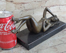 Erotic Bronze Signed Sculpture Statue Nude Woman Naked Lady Laying on Back 5" x 10"