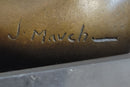 Erotic Bronze Signed Sculpture Statue Nude Woman Naked Lady Laying on Back 5" x 10"
