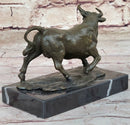 Hot Cast Bronze Trotting Spanish Bull Sculpture Original Art