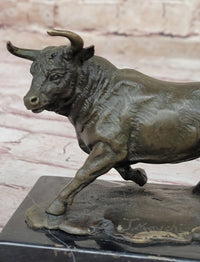 Hot Cast Bronze Trotting Spanish Bull Sculpture Original Art