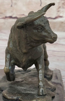Hot Cast Bronze Trotting Spanish Bull Sculpture Original Art