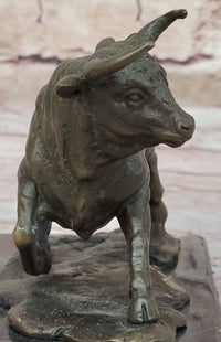 Hot Cast Bronze Trotting Spanish Bull Sculpture Original Art