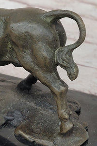 Hot Cast Bronze Trotting Spanish Bull Sculpture Original Art
