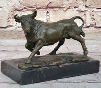 Hot Cast Bronze Trotting Spanish Bull Sculpture Original Art