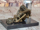 Erotic Bronze Statue Sculpture Lesbian Lovers Oral Sex Signed Mavchi 3.5" x 6.5"
