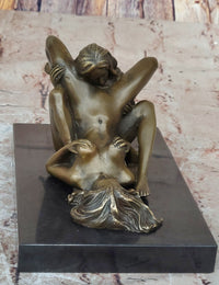 Erotic Bronze Statue Sculpture Lesbian Lovers Oral Sex Signed Mavchi 3.5" x 6.5"